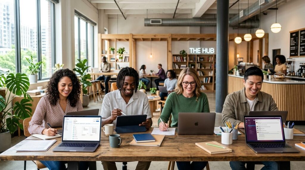 Diverse group of freelancers and self-employed professionals