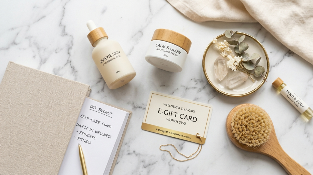 Close-up flat lay photography of premium beauty and wellness