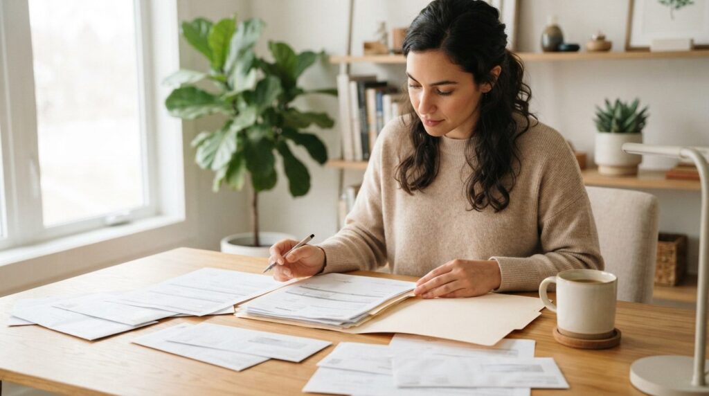 Close-up lifestyle photograph of a young professional review